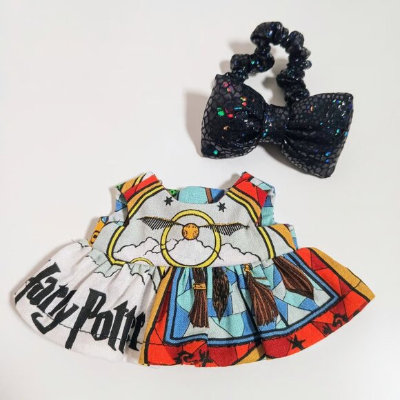 Custom Harry Potter Golden Snitch Dress and Snake Print Bow Made to Fit  Labubu